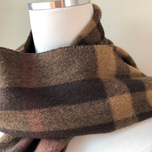 Burberry Brown Giant Check Pattern 100% Cashmere Luxury Scarf - Picture 8 of 8